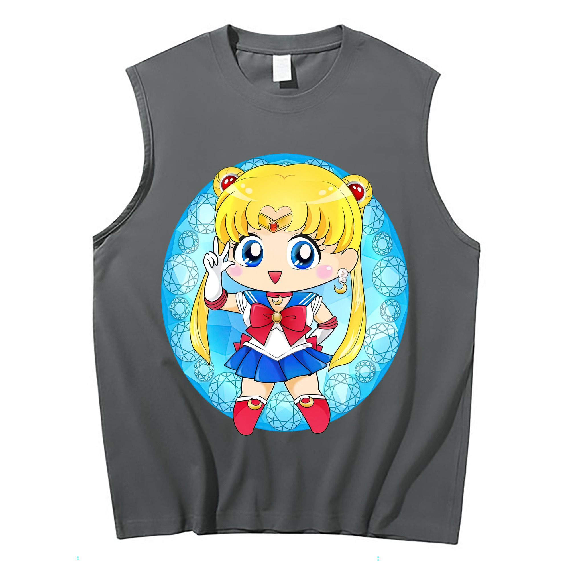 （画像用） 美少女戦士セーラームーン 月野 うさぎ つきの うさぎ Sailor Moon Tsukino Usagi コットン100％タンクトップ（フロントプリント）